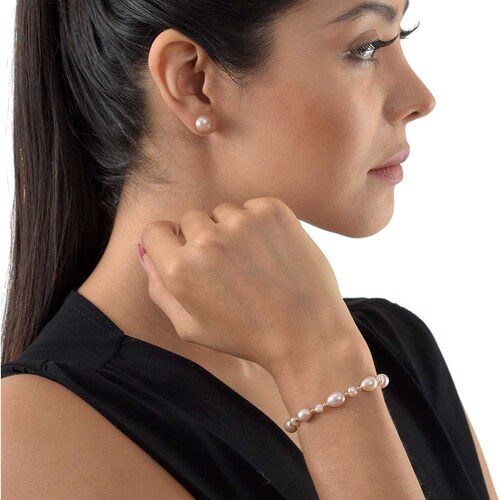 Juego Pulseras Y Aretes Perla Cultivada Eva