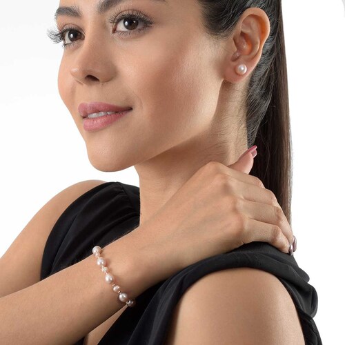 Juego Pulseras Y Aretes Perla Cultivada Eva