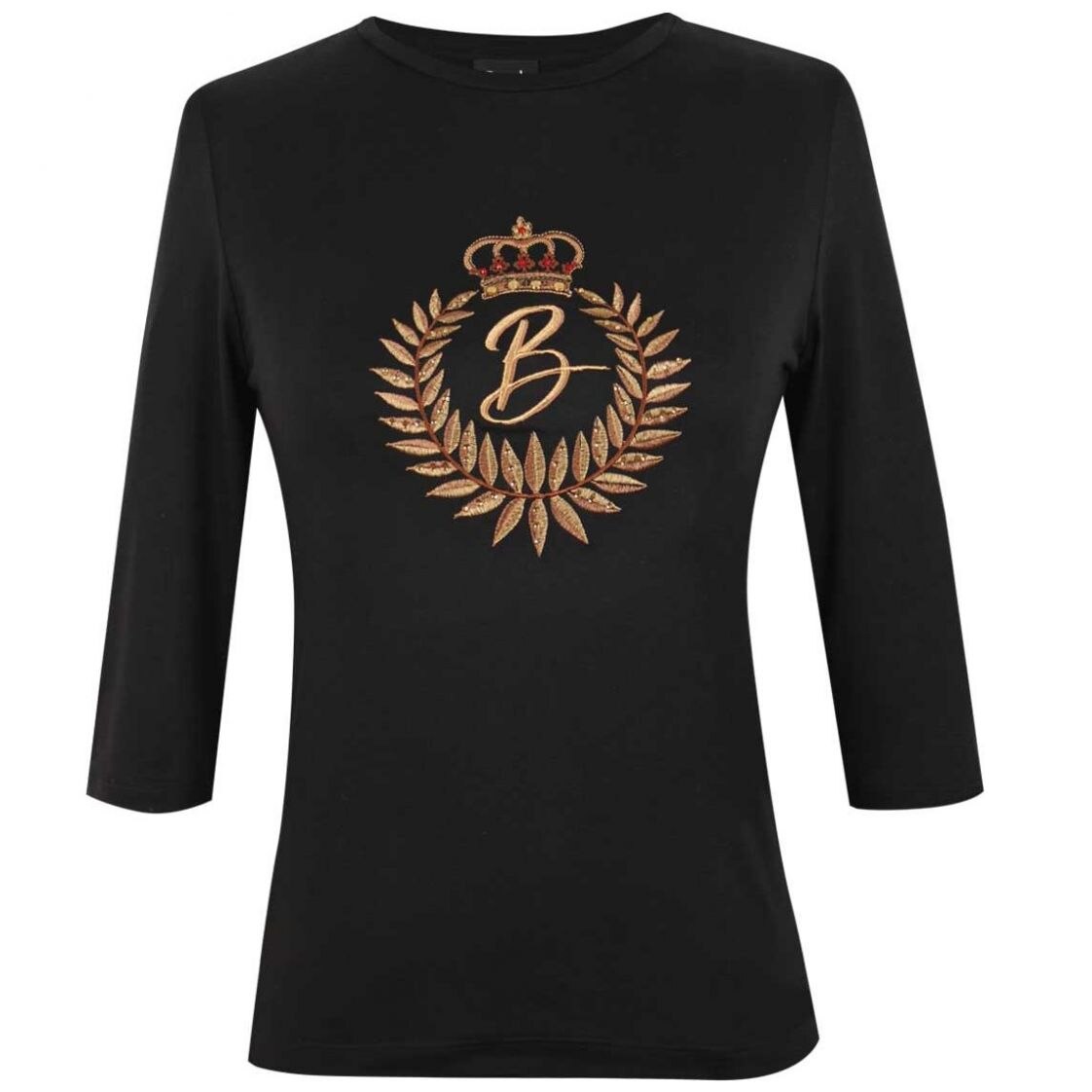 Playera Cuello Redondo Diseño con Bordado Basel para Dama