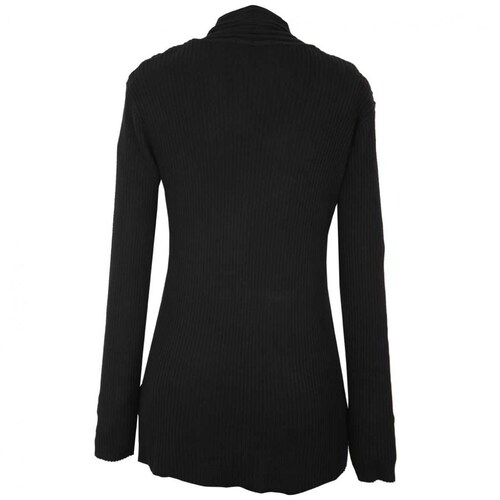 Suéter Negro Cuello Abierto Diseño de Punto City Femme
