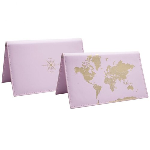 Home Nature Protector de Documentos Mapa Mundial Color Rosa
