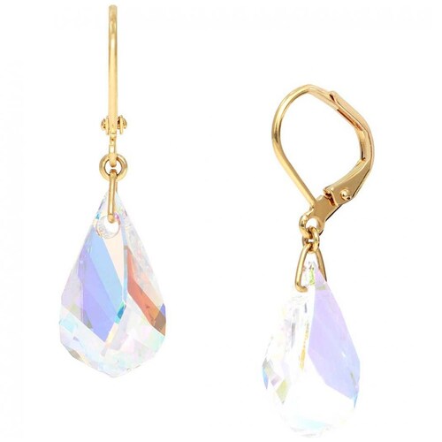 Aretes en Dorado con Cristal Efecto Aurora Boreal Adrianne Picard