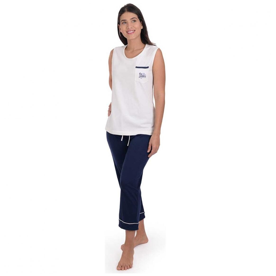 Pijama Chiffon Playera Y Capri Mia Intima