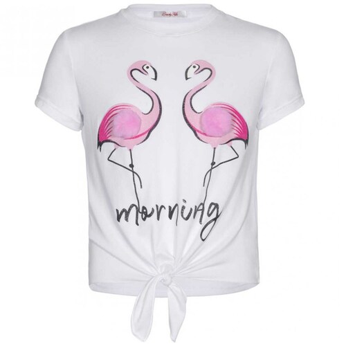 Playera Manga Corta Flamencos Beverly Hills para Niña Modelo N14010