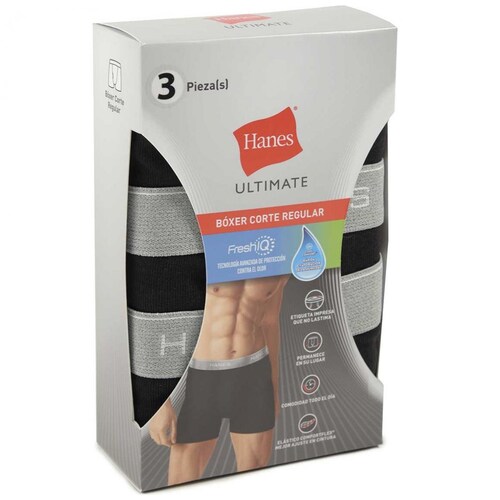 Bóxer Regular 3 Pack Hanes para Hombre Modelo Elo 2822S01S01