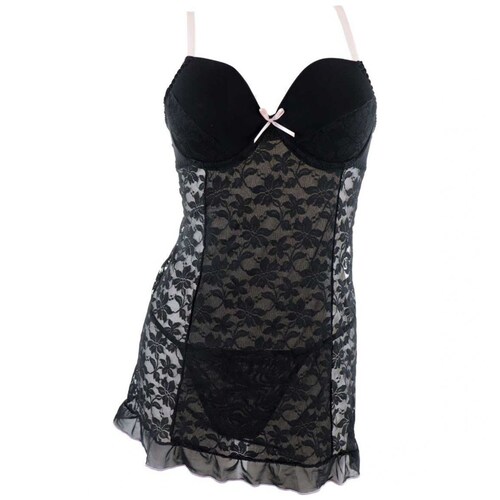 Baby Doll Negro de Encaje Couture