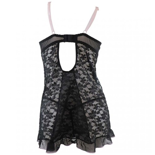 Baby Doll Negro de Encaje Couture