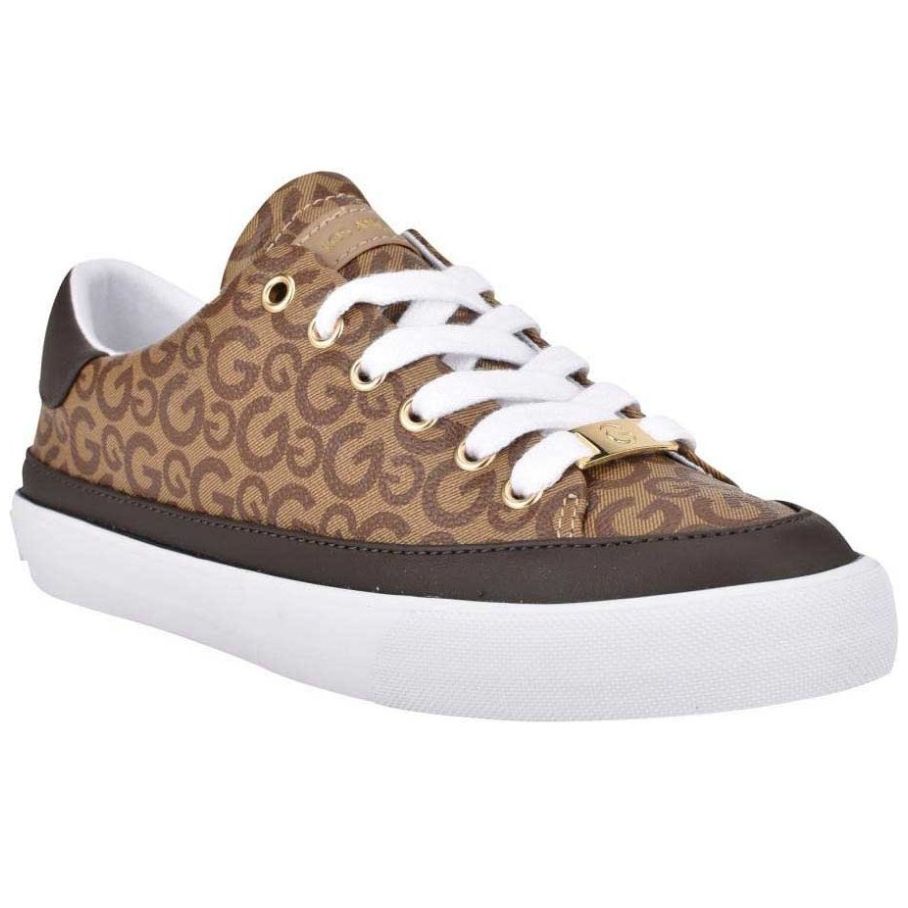 Tenis con Punta Redonda Fijaci n de Agujeta Color Caf G By Guess