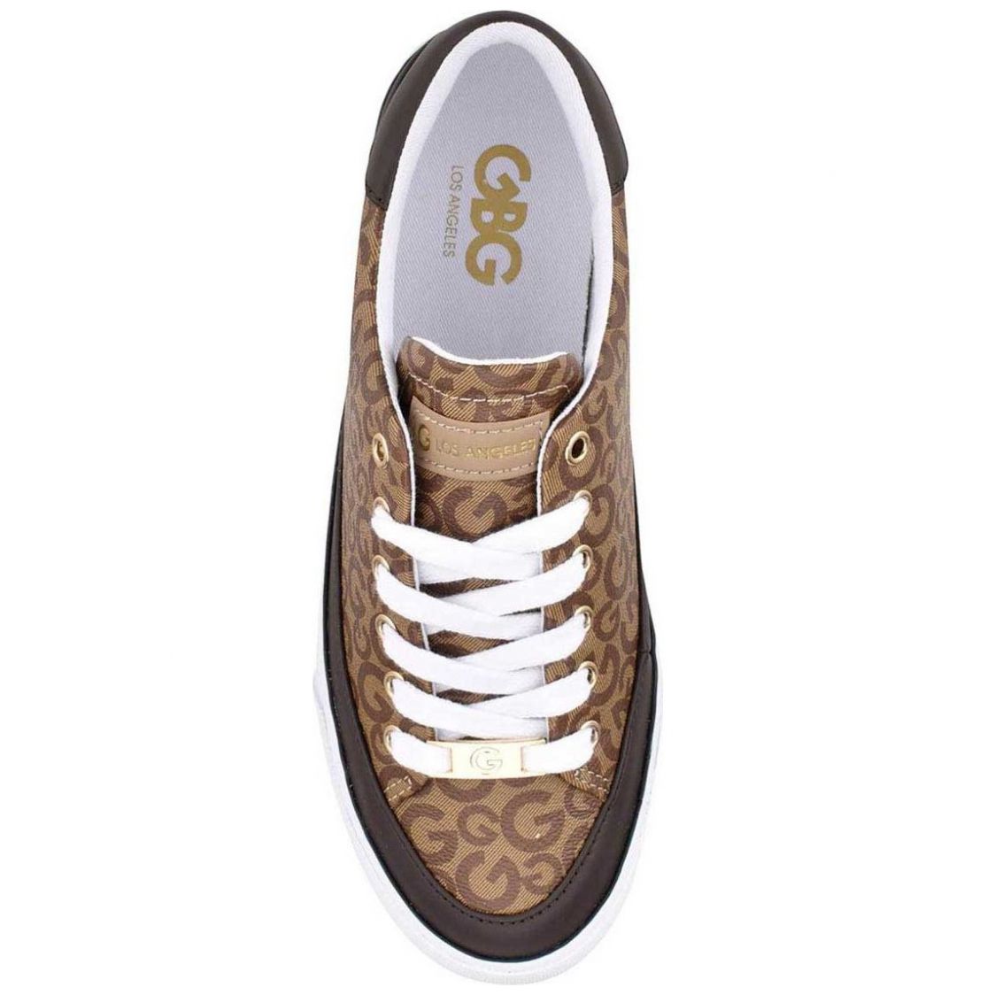 Tenis g by guess café con logotipo hot sale