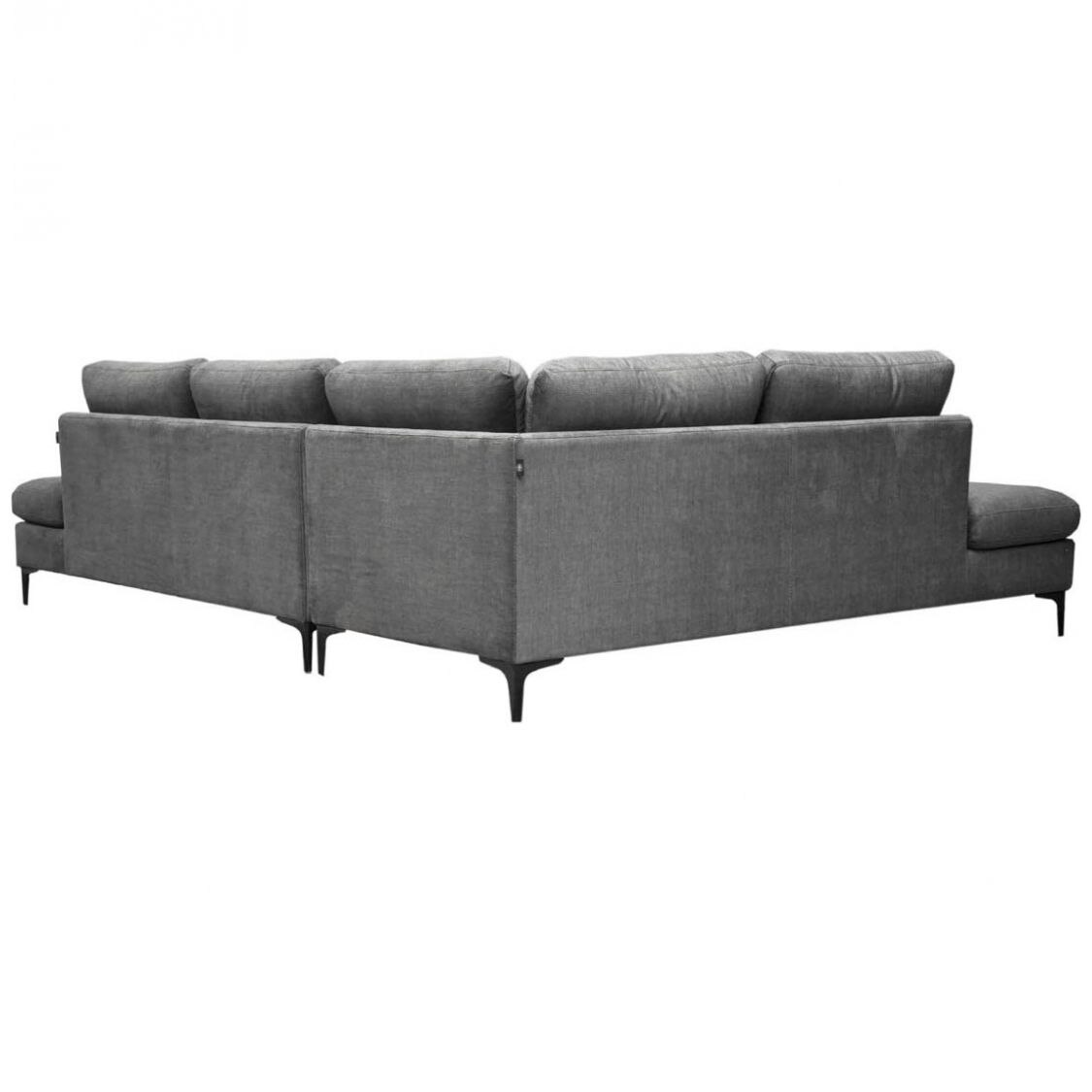 Sala Modular Izquierda Desio Muebles Liz Tapizado en Tela Gris
