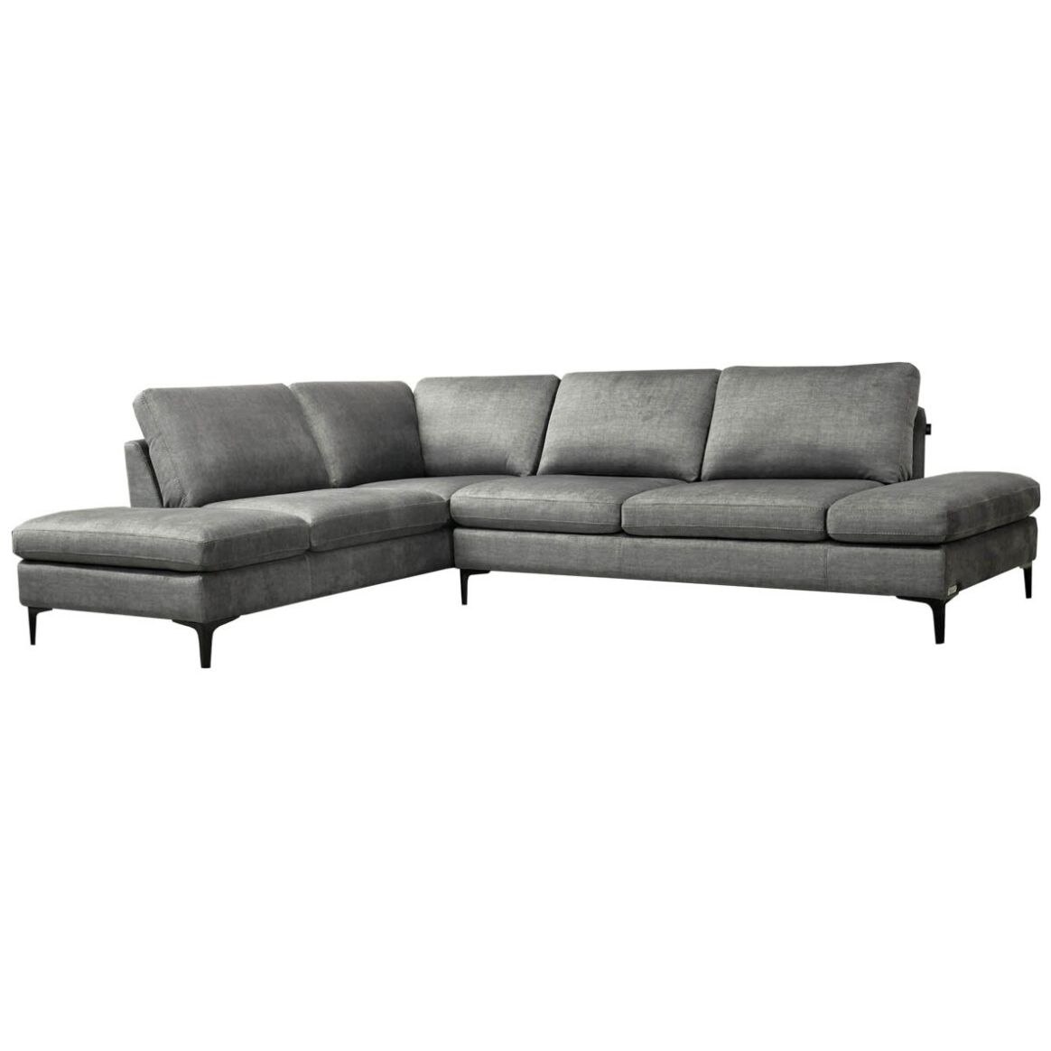 Sala Modular Izquierda Desio Muebles Liz Tapizado en Tela Gris