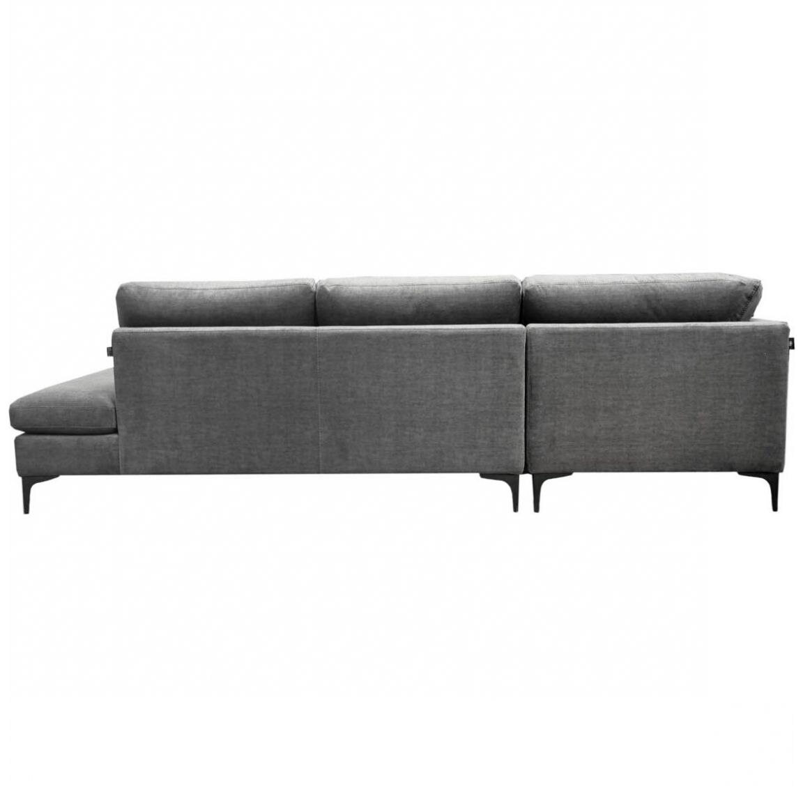 Sala Modular Izquierda Desio Muebles Liz Tapizado en Tela Gris