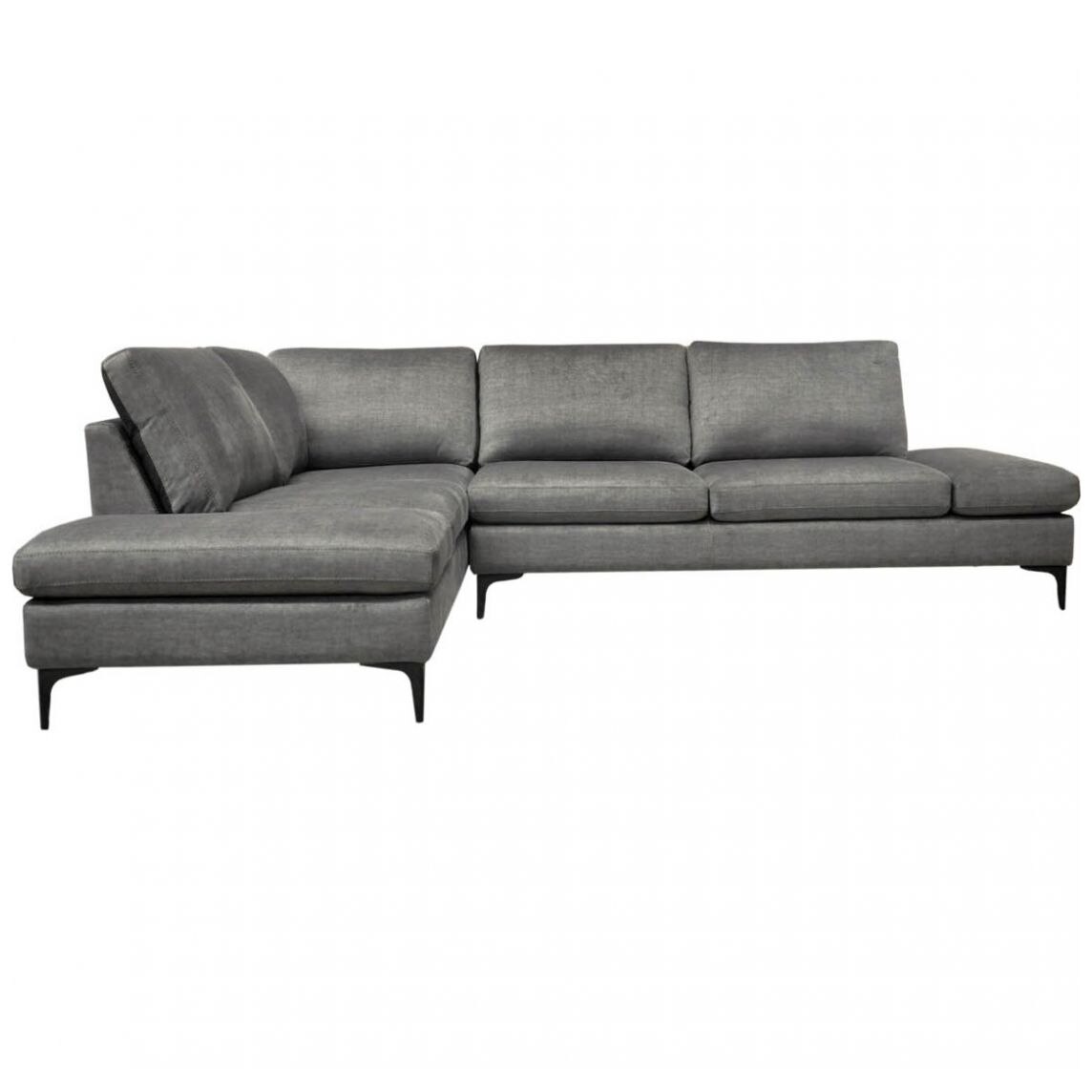 Sala Modular Izquierda Desio Muebles Liz Tapizado en Tela Gris