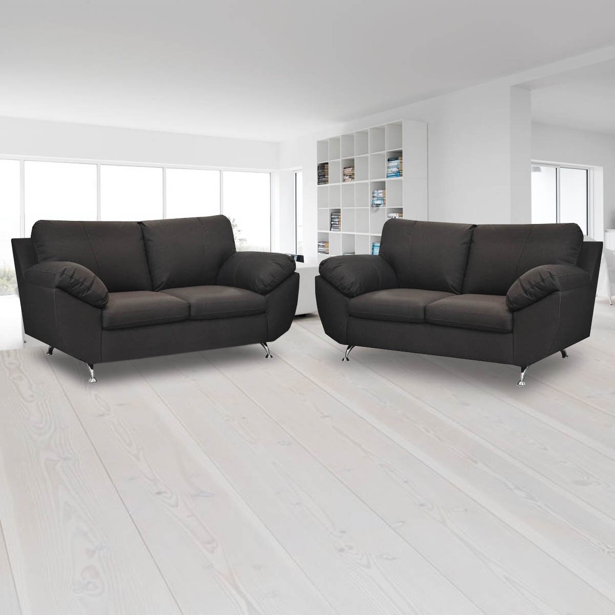 Sala 2.2 natura muebles liz tapizada en tela chocolate Sears