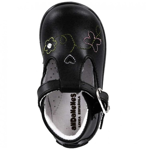 Zapato con Flor Ajuste-T 12-15 Negro Andanenes para Niña