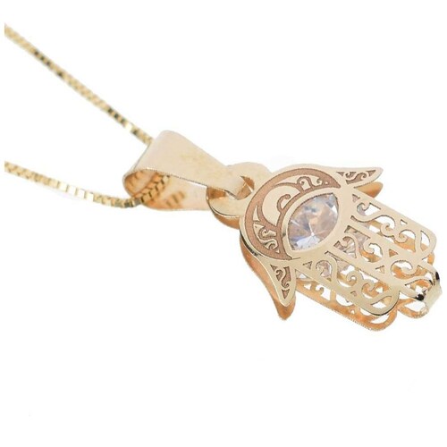 Dije Mano de Fátima Oro 14K Doble o