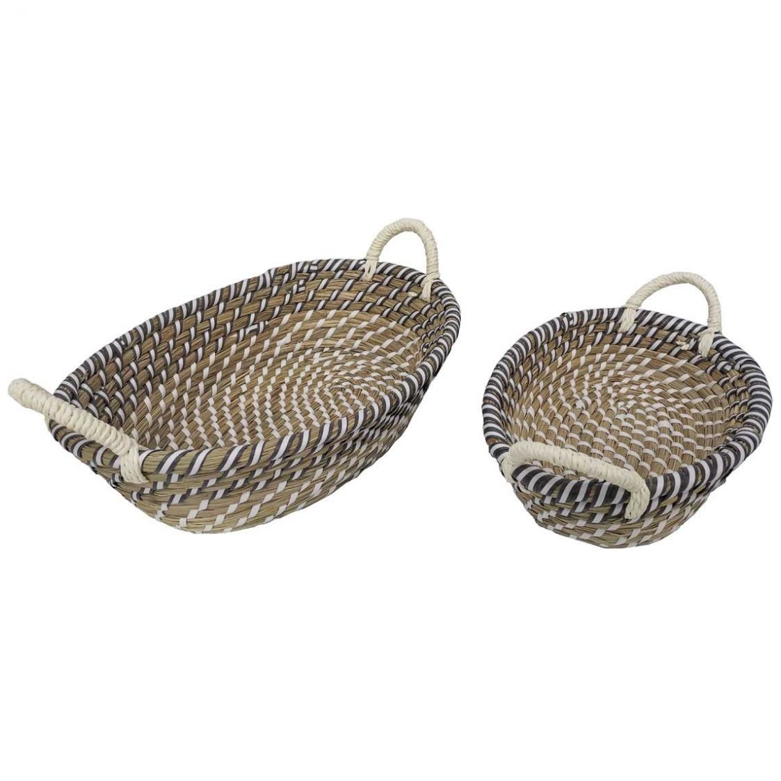 Set de 2 Canastas C/aza Oval Vintage Home