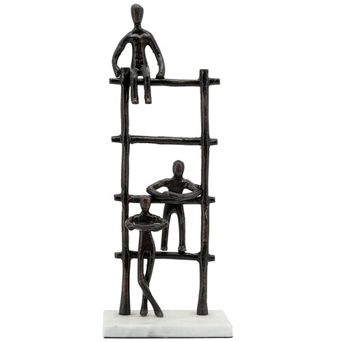 Figura Personas Escalera Metal Negro Sagebrook