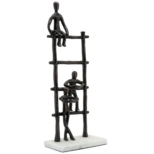 Figura Personas Escalera Metal Negro Sagebrook
