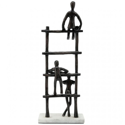 Figura Personas Escalera Metal Negro Sagebrook