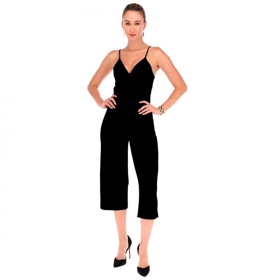 Jumpsuit Cruzado con Tirantes Y Pierna Shyla