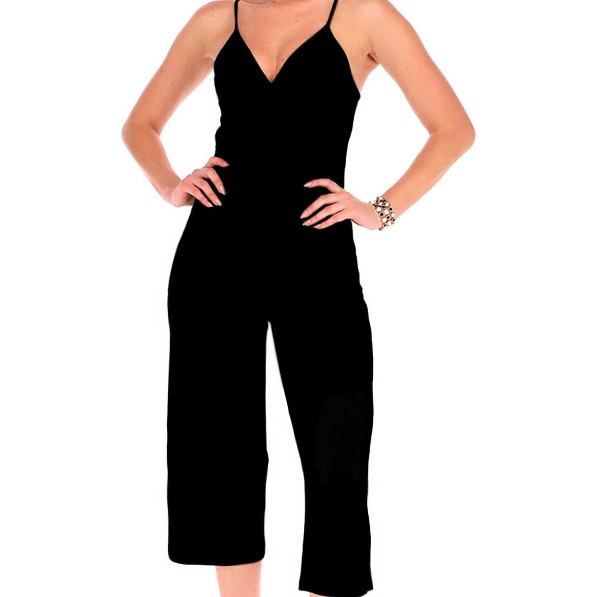 Jumpsuit Cruzado con Tirantes Y Pierna Shyla