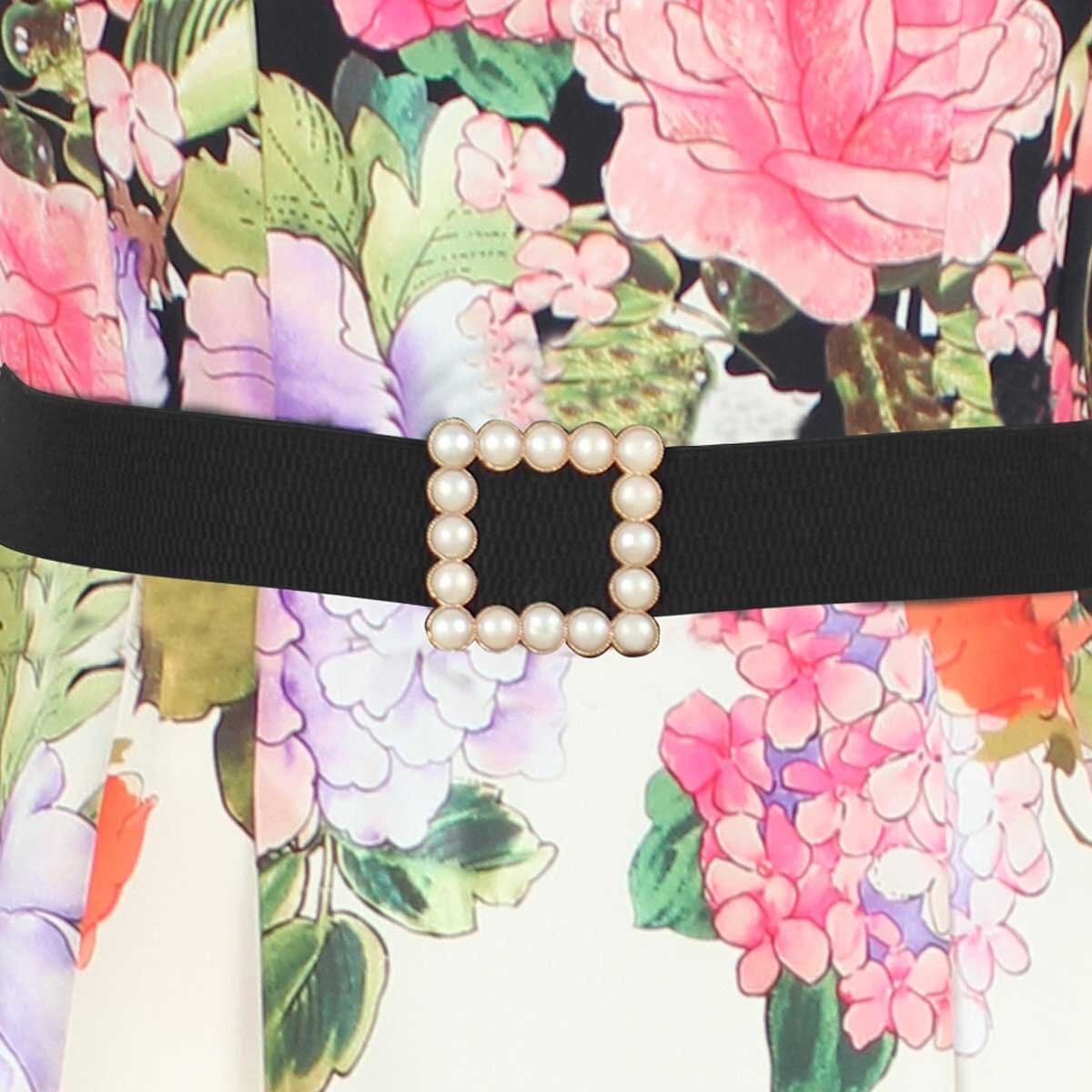 Vestido Sin Manga Diseño Estampado Flores Basel para Dama