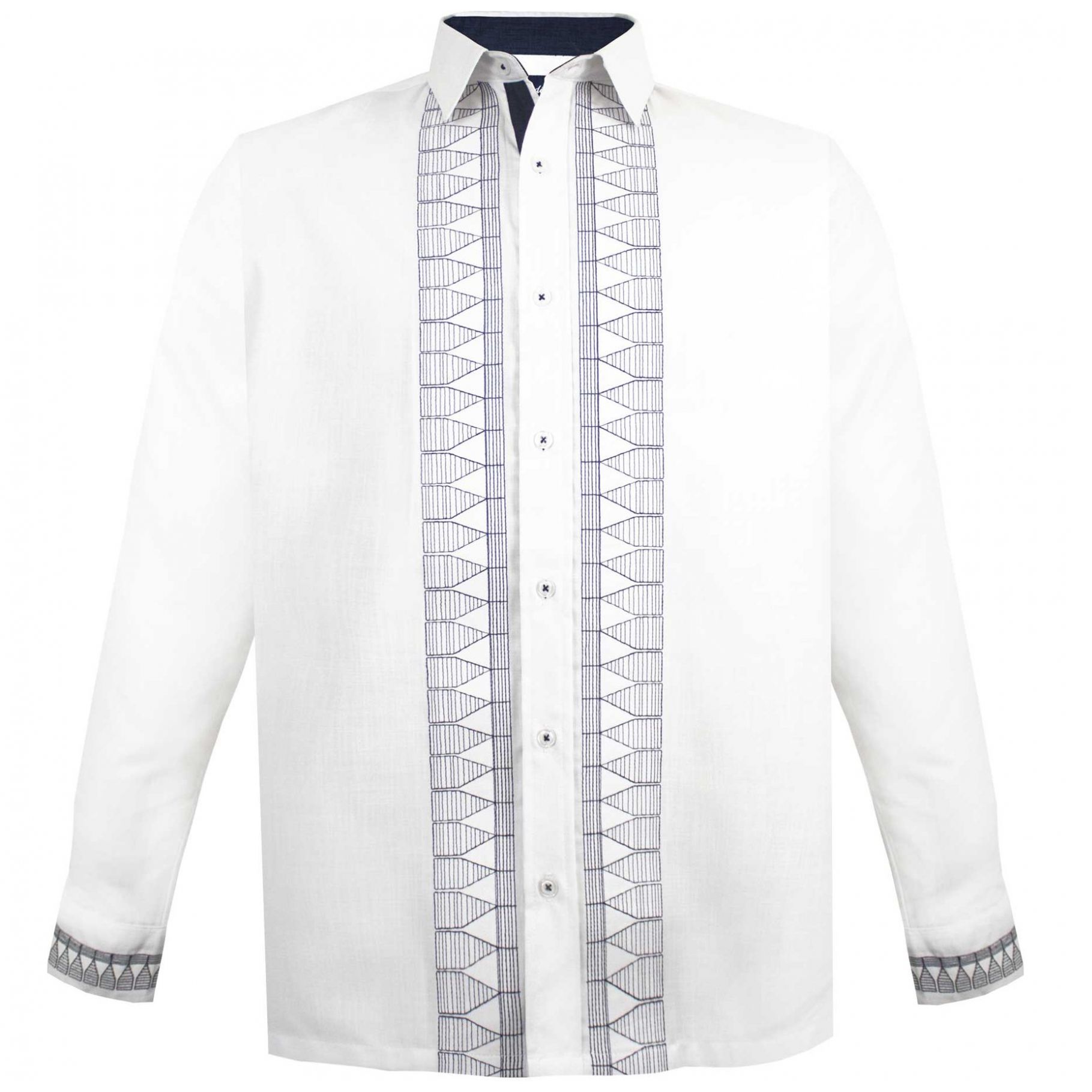 Guayabera Manga Larga con Bordado G Candila 340Bl para Caballero