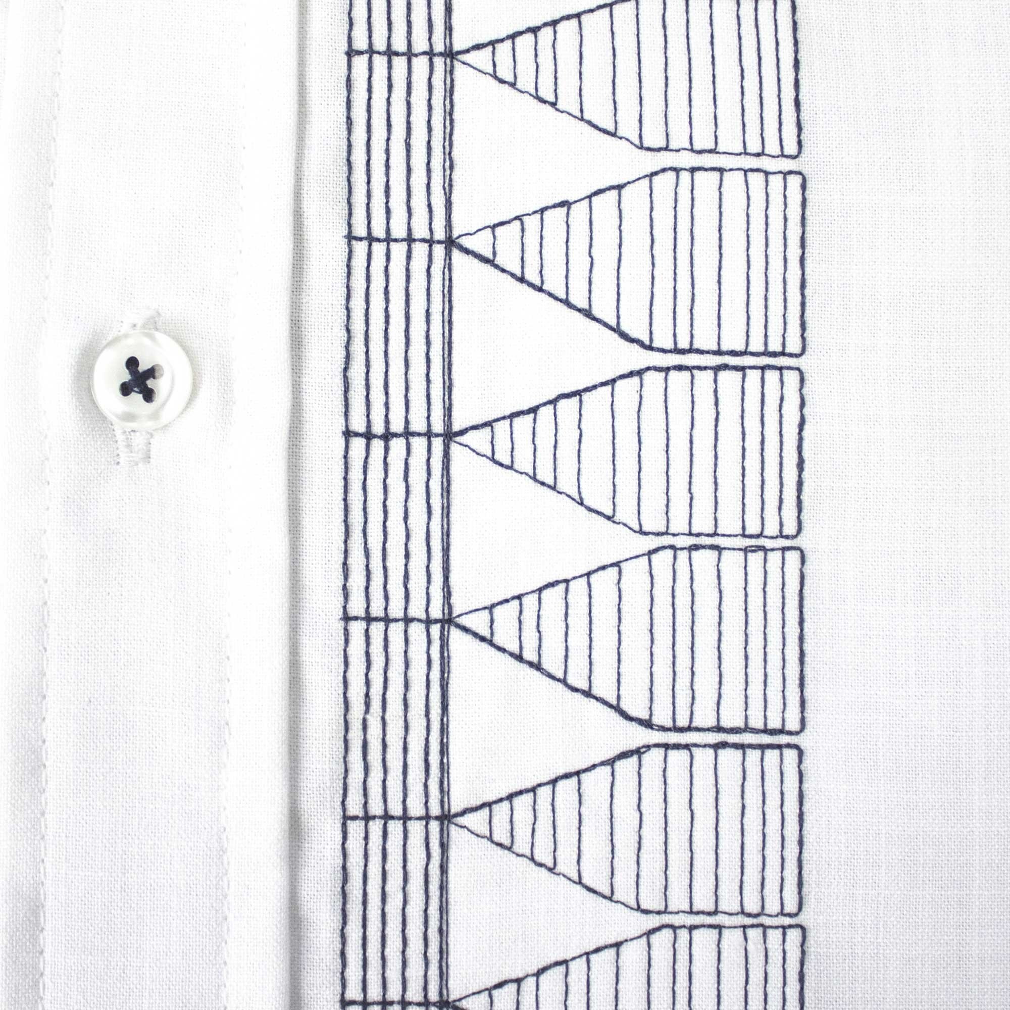 Guayabera Manga Larga con Bordado G Candila 340Bl para Caballero