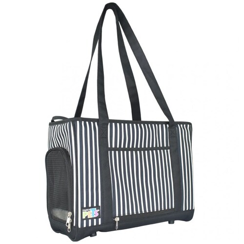 Bolsa de Mano Tela Rayada Azul Acuario Lomas