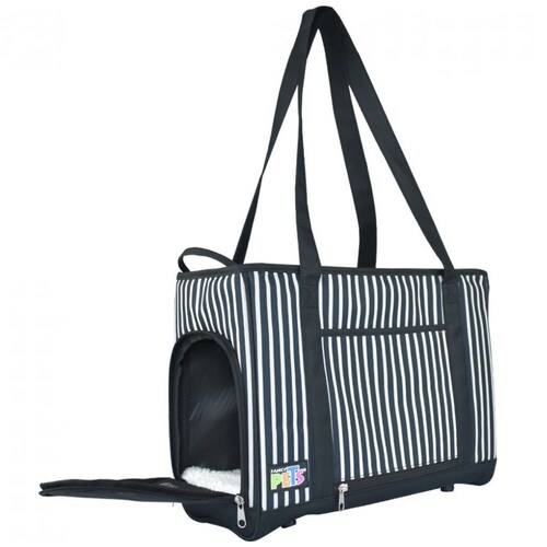 Bolsa de Mano Tela Rayada Azul Acuario Lomas