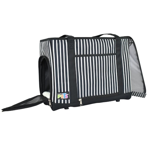 Bolsa de Mano Tela Rayada Azul Acuario Lomas
