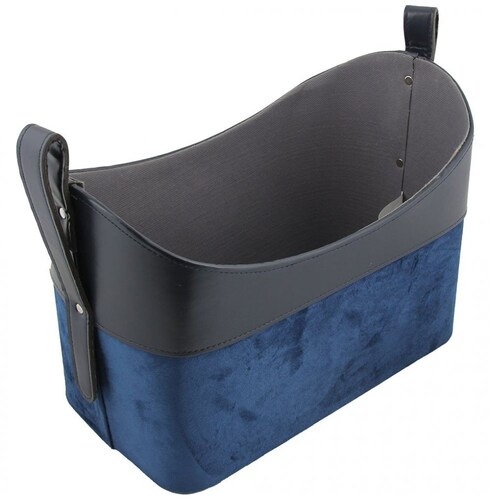 Home Nature Canasta Ovalada de Terciopelo Azul 40*25*25 Cm