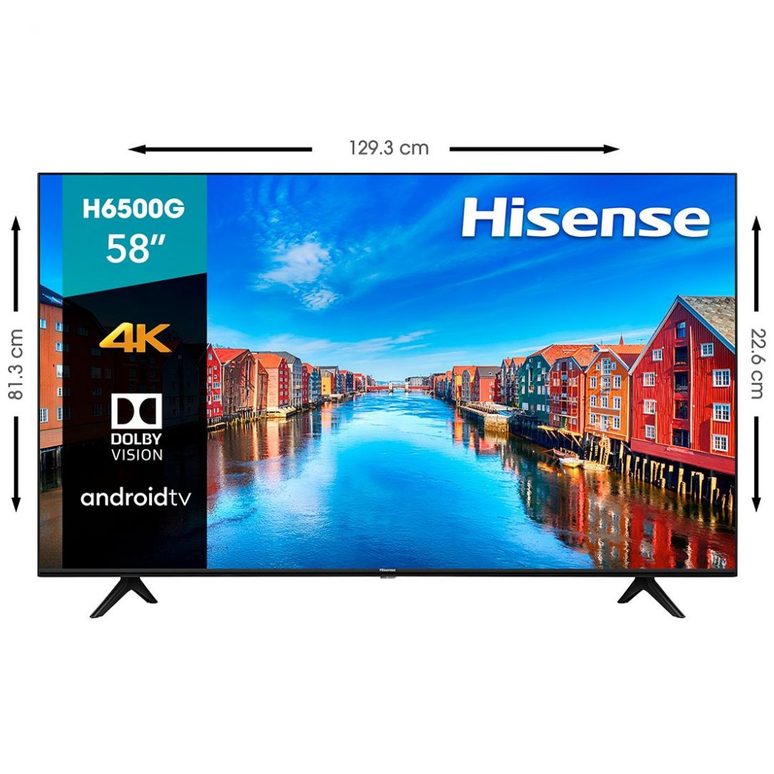 Pantalla Hisense 58" H65 4K Uhd Android Tv (58H6500G 2020)