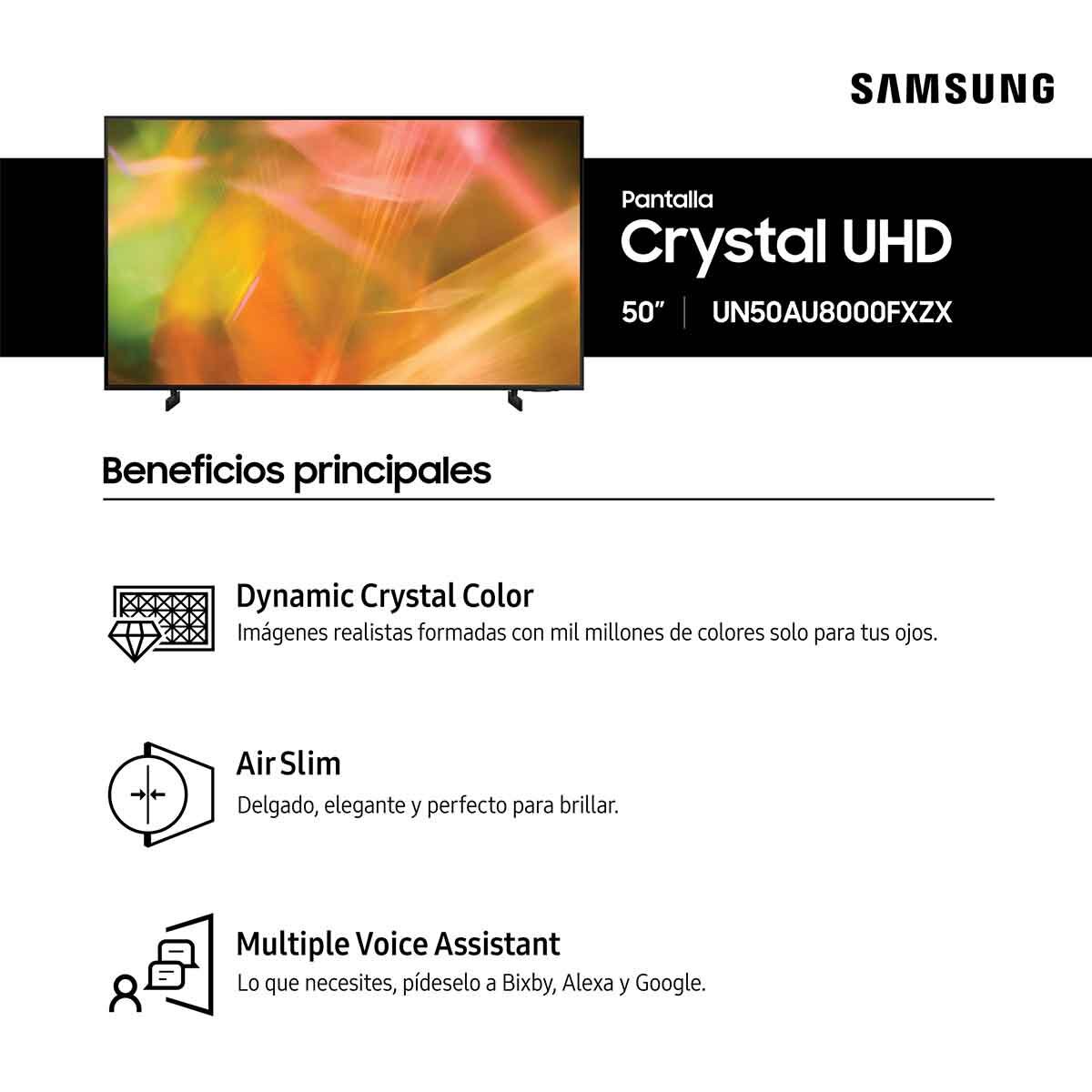 Pantalla Samsung 50" 4K Un50Au8000Fxzx