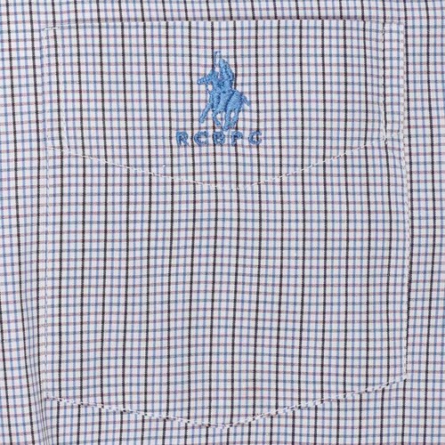 Camisa Talla Plus Manga Larga Cuadro Azul Rcb Polo Club Pe294 para Hombre