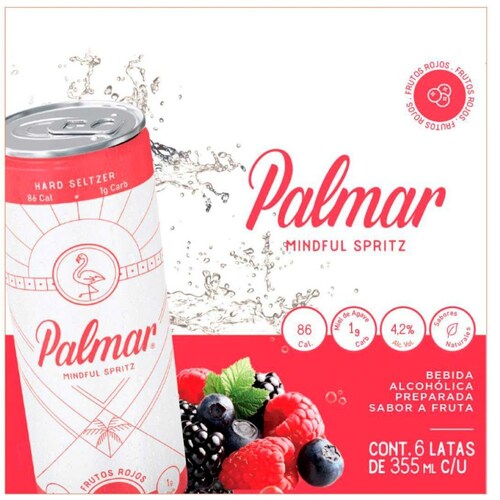  Bebida Alcohólica Hard Seltzer Frutos Rojos Pack 6 X 355 Ml Palmar