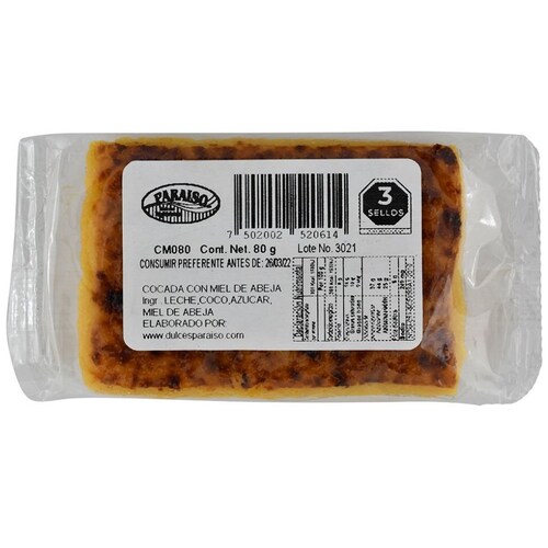 Cocada Paraíso con Miel 80 G