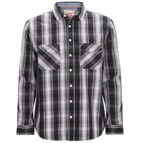 Camisa Talla Plus Manga Larga a Cuadros Fukka Fkmx221Jl1501 para Hombre