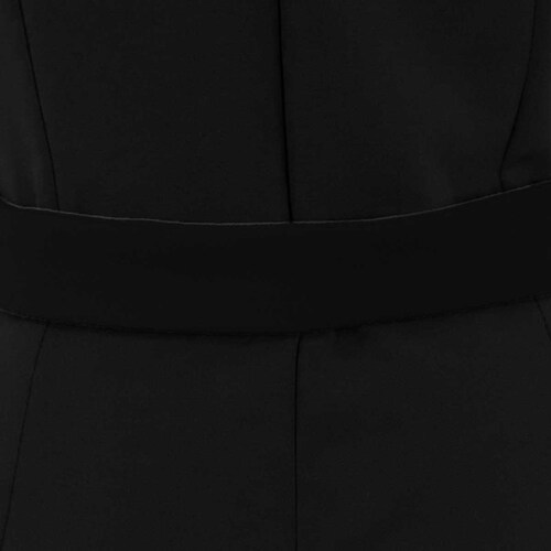 Jumpsuit Cuello Mao Diseño Liso Negro con Cinturón Basel para Mujer