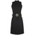 Vestido Cuello Mao Diseño Liso Negro con Cinturón Basel para Mujer