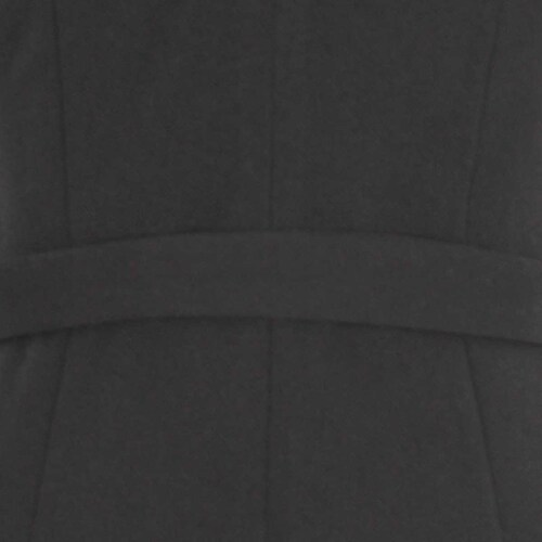 Vestido Cuello Mao Diseño Liso Negro con Cinturón Basel para Mujer