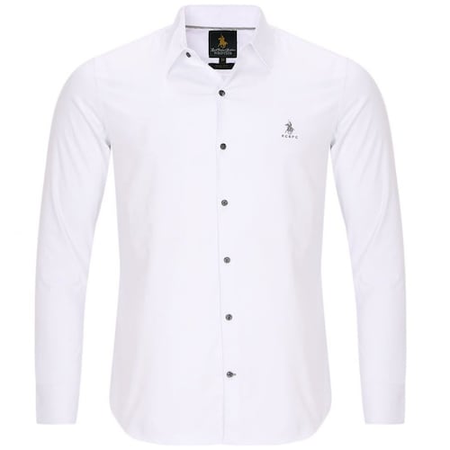 Camisa Manga Larga Slim F Maquinilla Blanco Vr2648 Polo Club  para Caballero