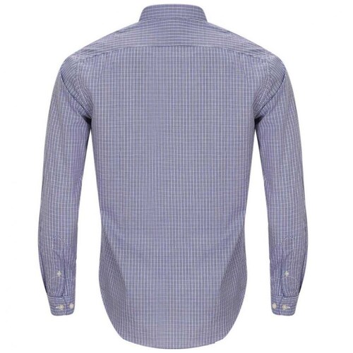 Camisa Vestir a Cuadros Azul Carlo Corinto Ccv05 para Hombre