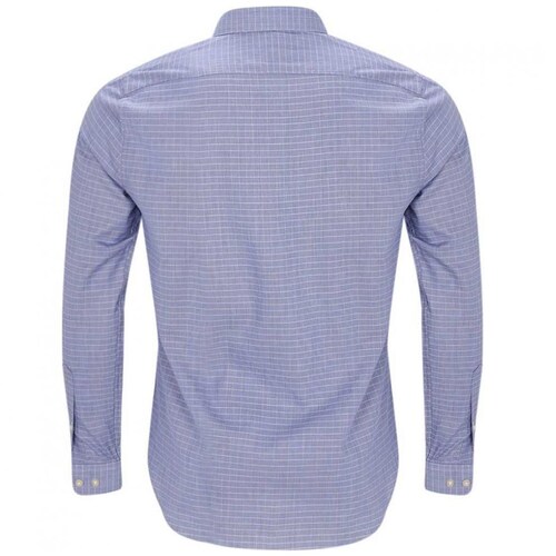 Camisa Vestir Cuadros Azul Carlo Corinto Ccv06 para Hombre
