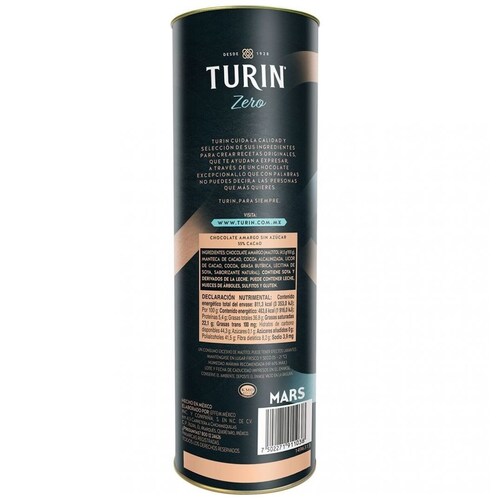 Chocolate Turin Sin Azucar Tubo