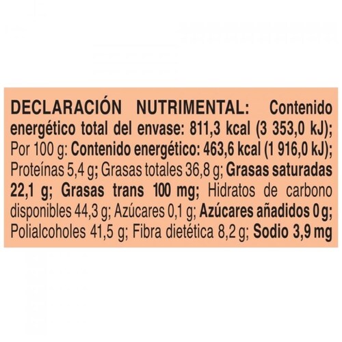 Chocolate Turin Sin Azucar Tubo