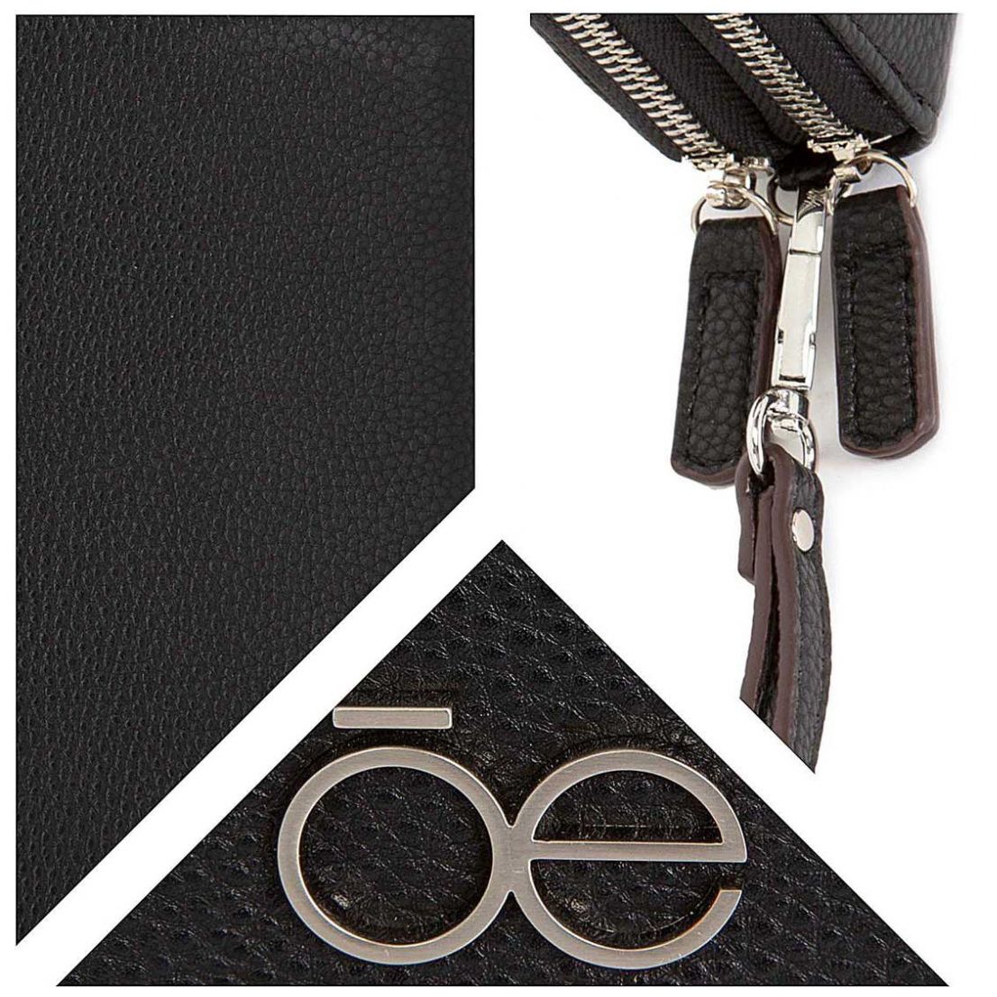 Billetera Cierre Doble Negro Cloe 1Bici20094Neg