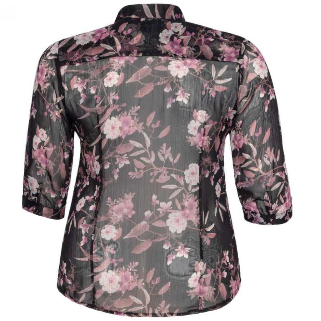 Blusa Estampada con Manga de 3/4 Joces