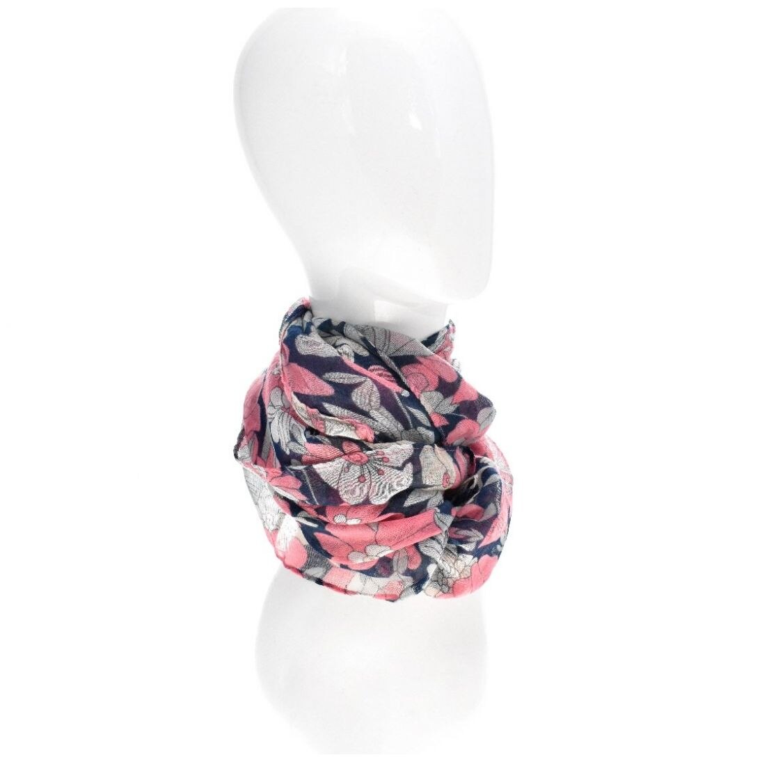 Pashmina Delgada C2C con Diseño de Flores Claras.